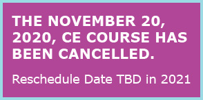 NOVEMBER 20,2020 course cancelled
